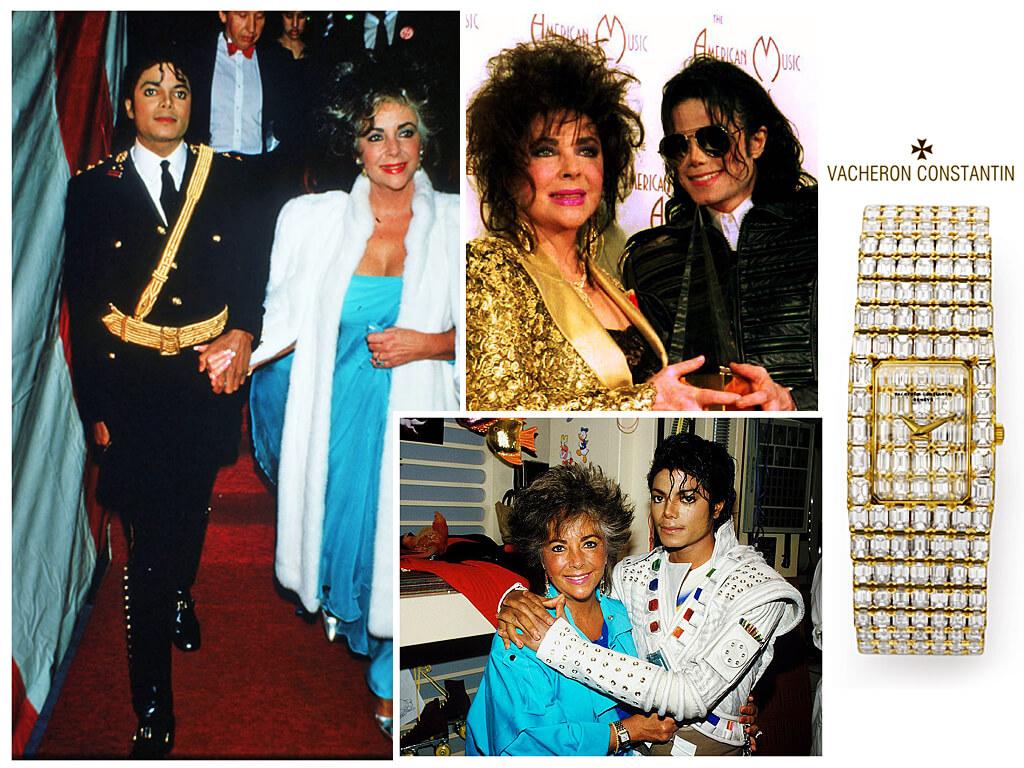 Близким людям Майкл Джексон дарил истинно королевские подарки. Часики швейцарской фирмы Vacheron Konstantin с алмазами крупной огранки были подарены им Элизабет Тейлор
