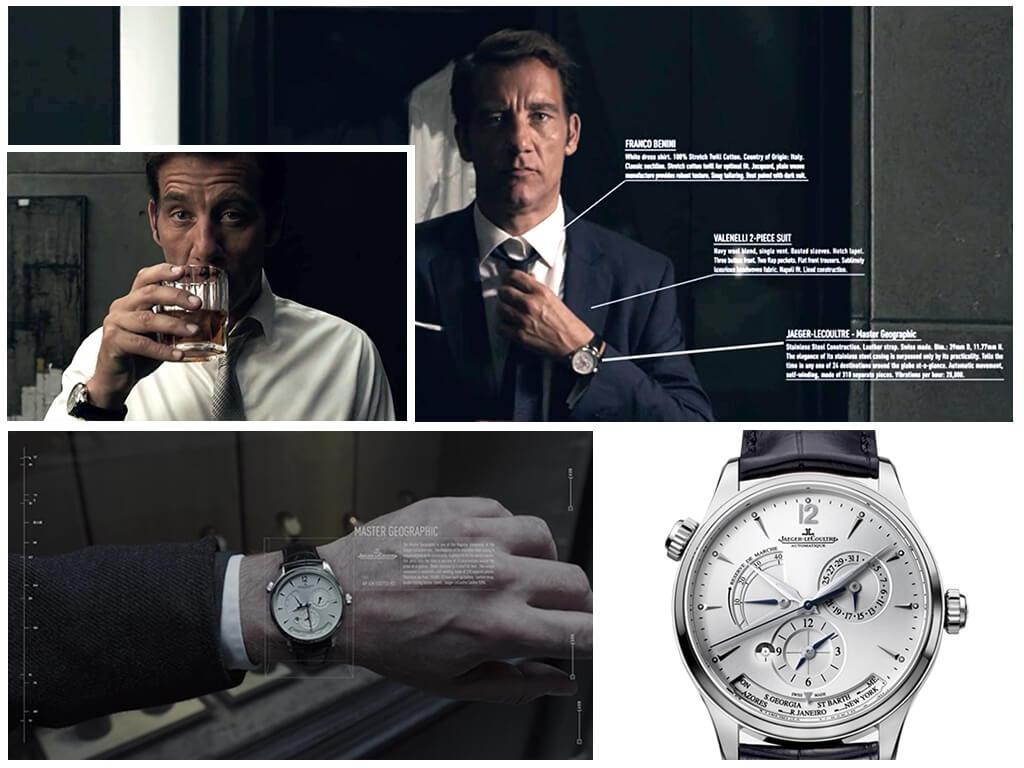 Anon (2018): наручные часы Сола Фриленда (Клайва Оуэна) Jaeger-LeCoultre Master Geographic 1428421